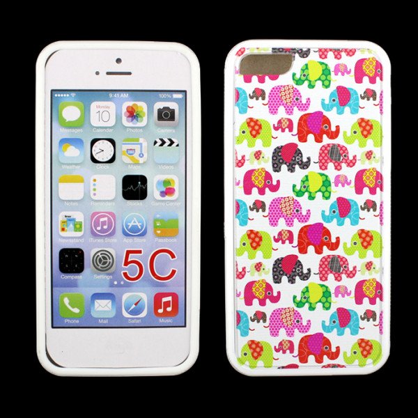 Wholesale iPhone 5C Gummy Design Case (Mini Elephant)
